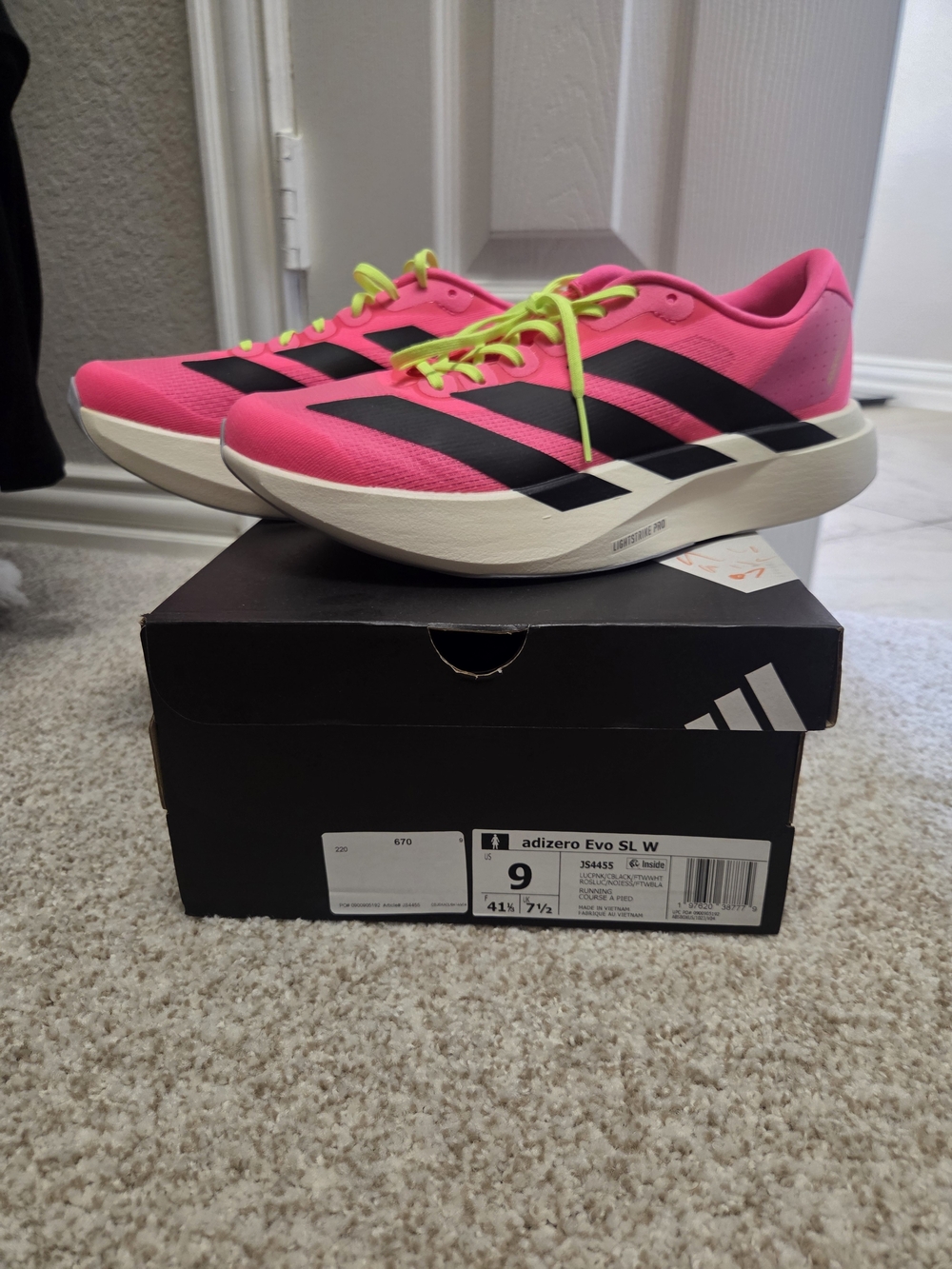 Adidas Adizero Evo SL W Running Shoes - Pink/Black